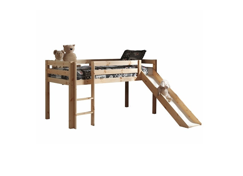 Pino Natural Wood Mid-Sleeper W/Optional Curtain & Slide
