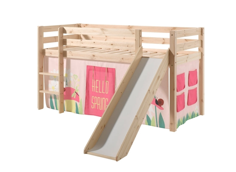 Pino Natural Wood Mid-Sleeper W/Optional Curtain & Slide