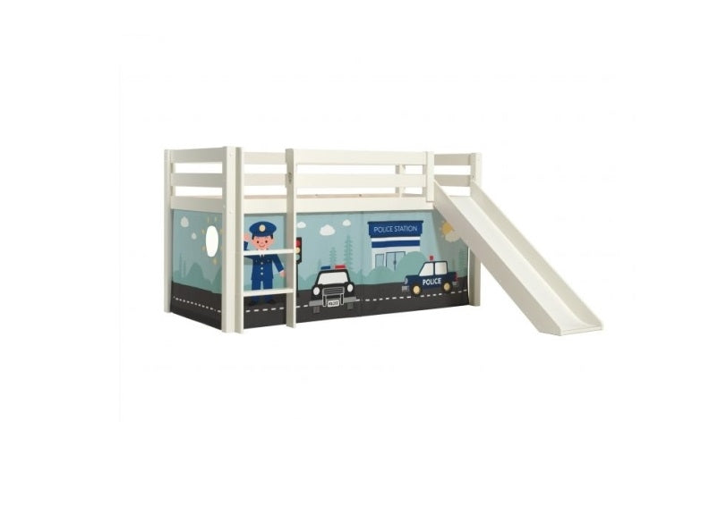 Pino White Mid-Sleeper W/Optional Curtain & Slide
