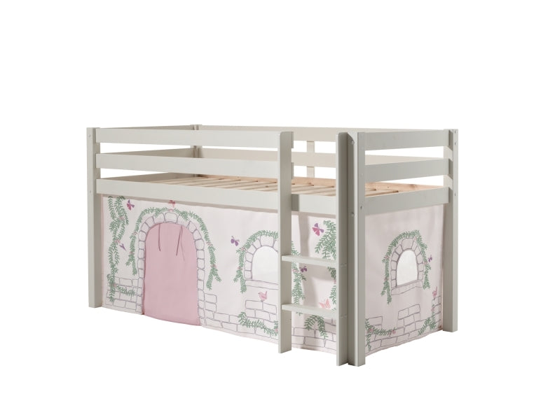 Pino White Mid-Sleeper W/Optional Curtain & Slide