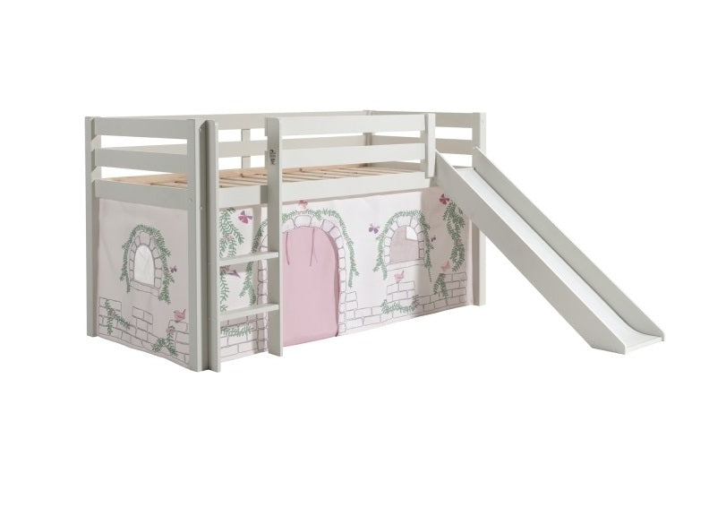 Pino White Mid-Sleeper W/Optional Curtain & Slide