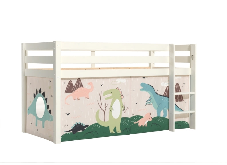 Pino White Mid-Sleeper W/Optional Curtain & Slide