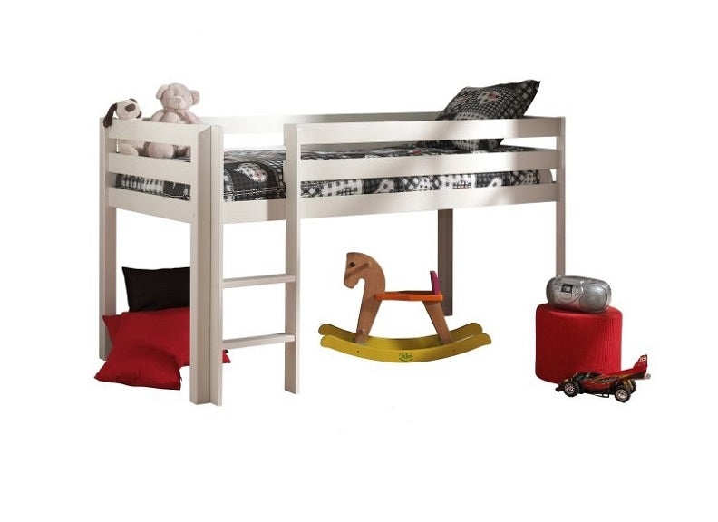 Pino White Mid-Sleeper W/Optional Curtain & Slide