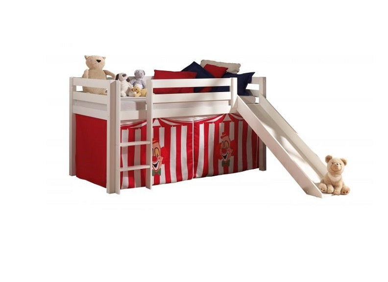 Pino White Mid-Sleeper W/Optional Curtain & Slide