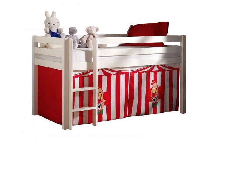 Pino White Mid-Sleeper W/Optional Curtain & Slide