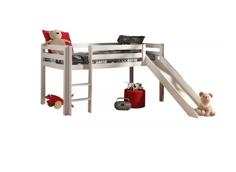 Pino White Mid-Sleeper W/Optional Curtain & Slide