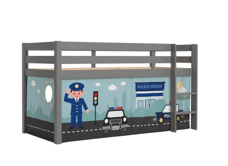 Pino Grey Mid-Sleeper W/Optional Curtain & Slide