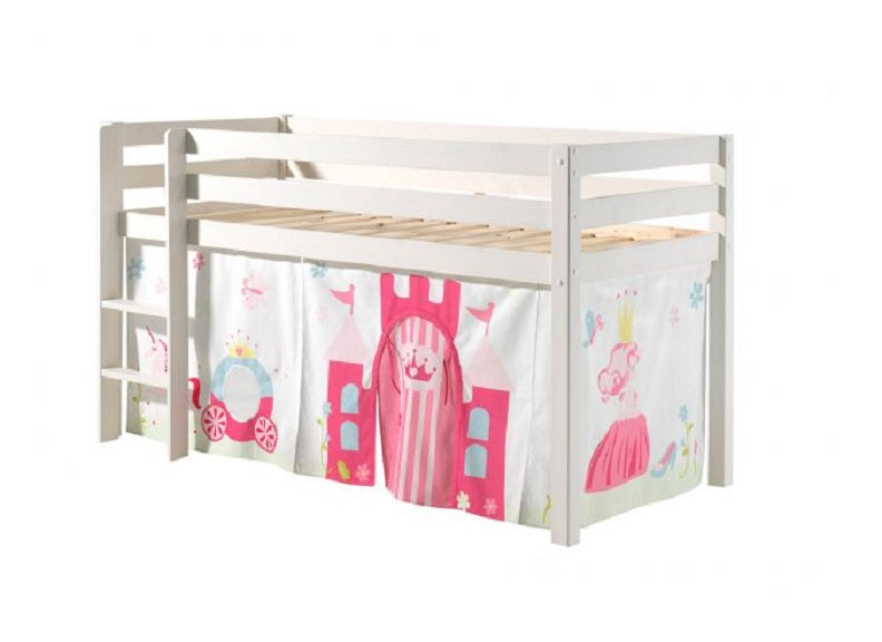 Pino Natural Wood Mid-Sleeper W/Optional Curtain & Slide