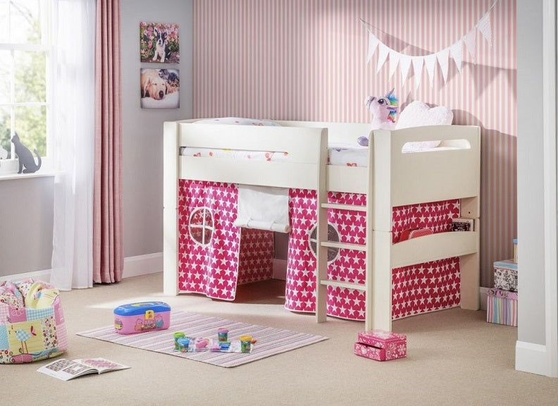 Pluto Stone White Mid Sleeper - pink room