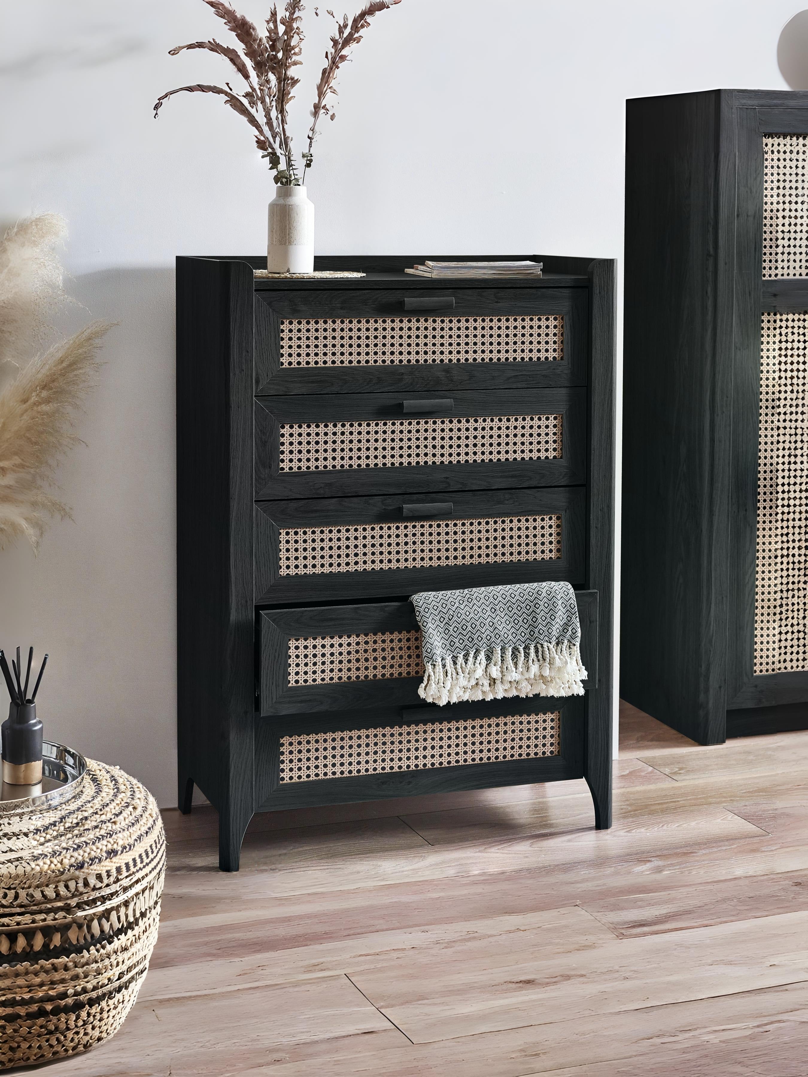 Sydney 5 Drawer Chest - Black Ash