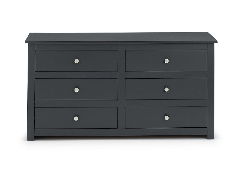 Radley Anthracite Six Drawer Chest Front