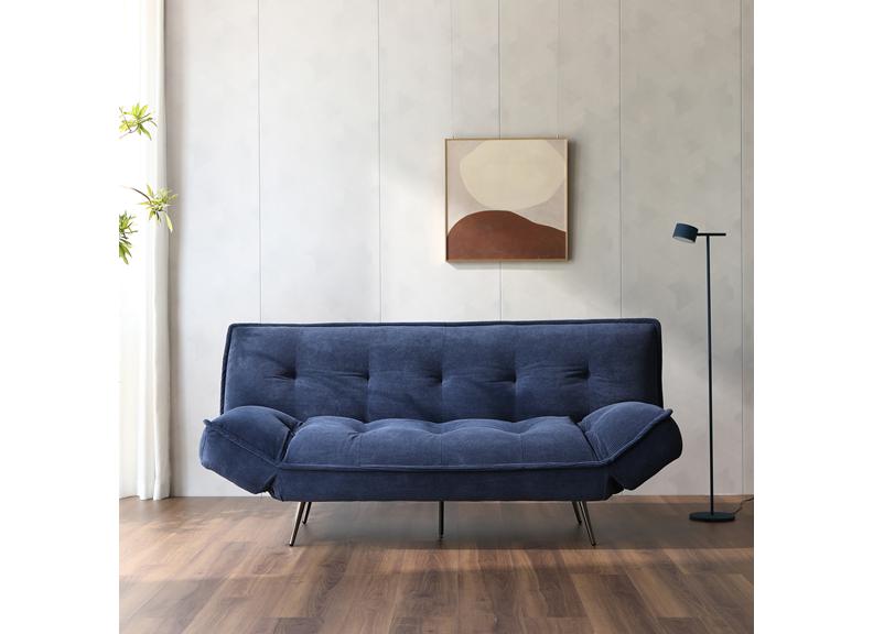 Eukon Navy Boucle Fabric Sofa Bed