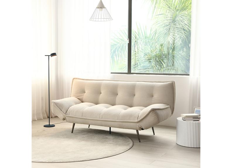 Eukon Natural Boucle Fabric Sofa Bed