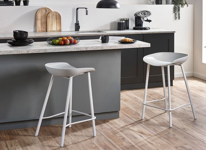 Renzo Grey Stools - room