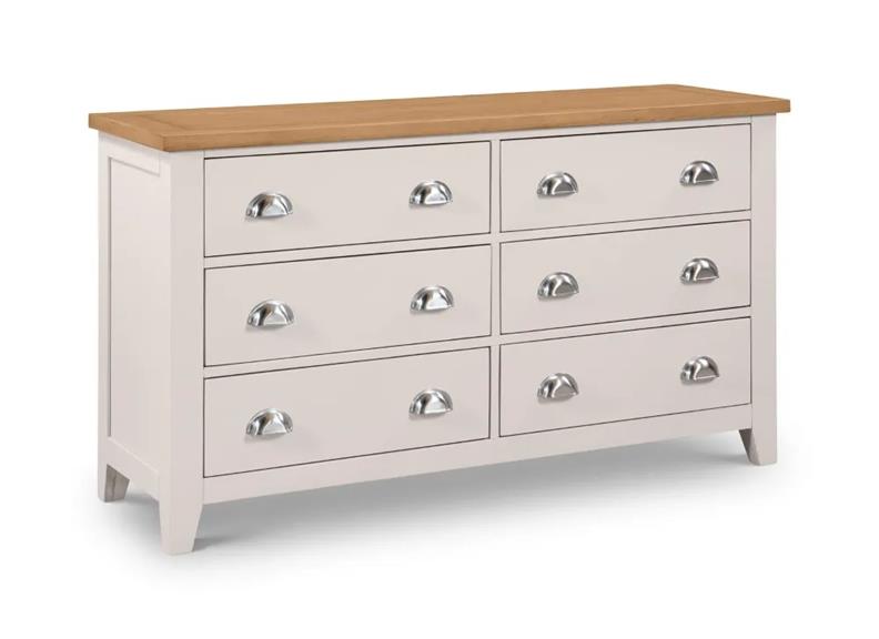 Richmond Grey Six Drawer Wide Chest