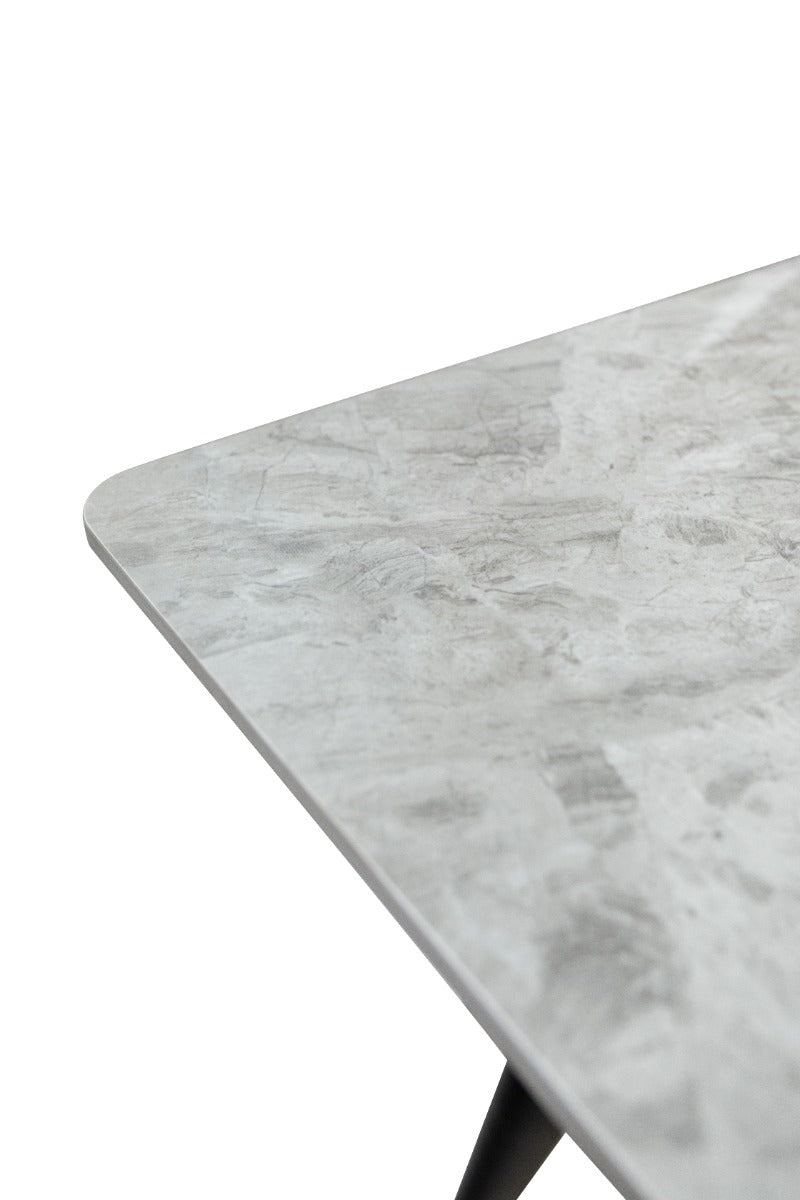 Riga 1.6m Dining Table – Italy Grey with Black Legs, Modern Elegance