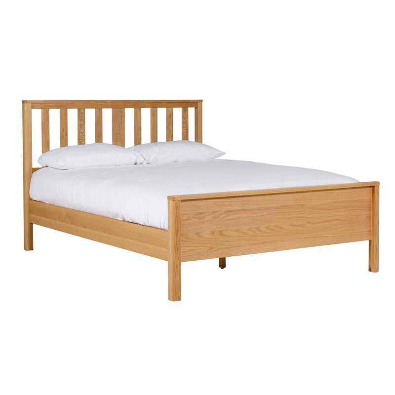 Renata 4'6 Oak Natural Bed with Low Footboard