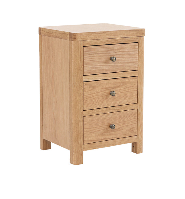 Renata Bedside Table three drawer - Oak Natural