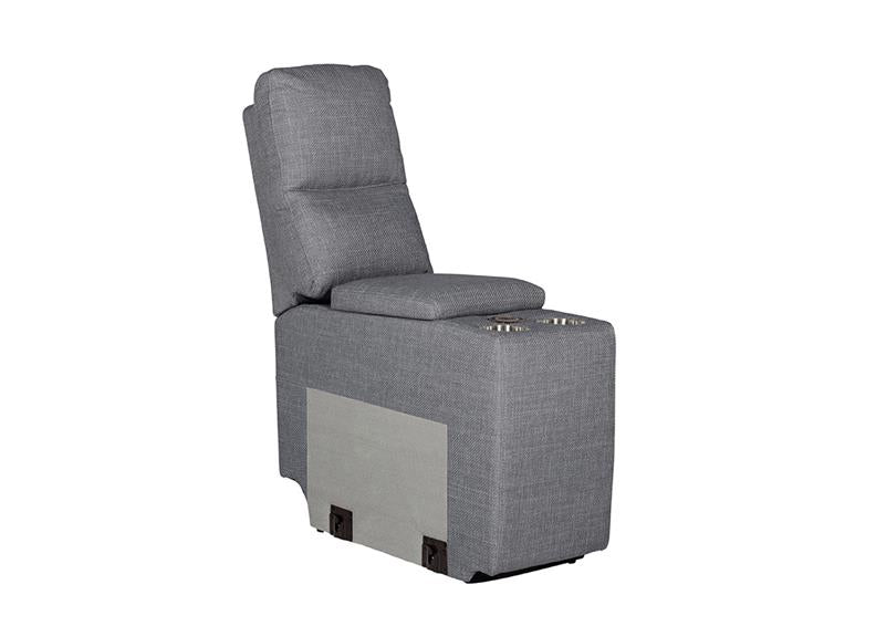 Russo Fabric Charcoal Console W/Charger & Ports
