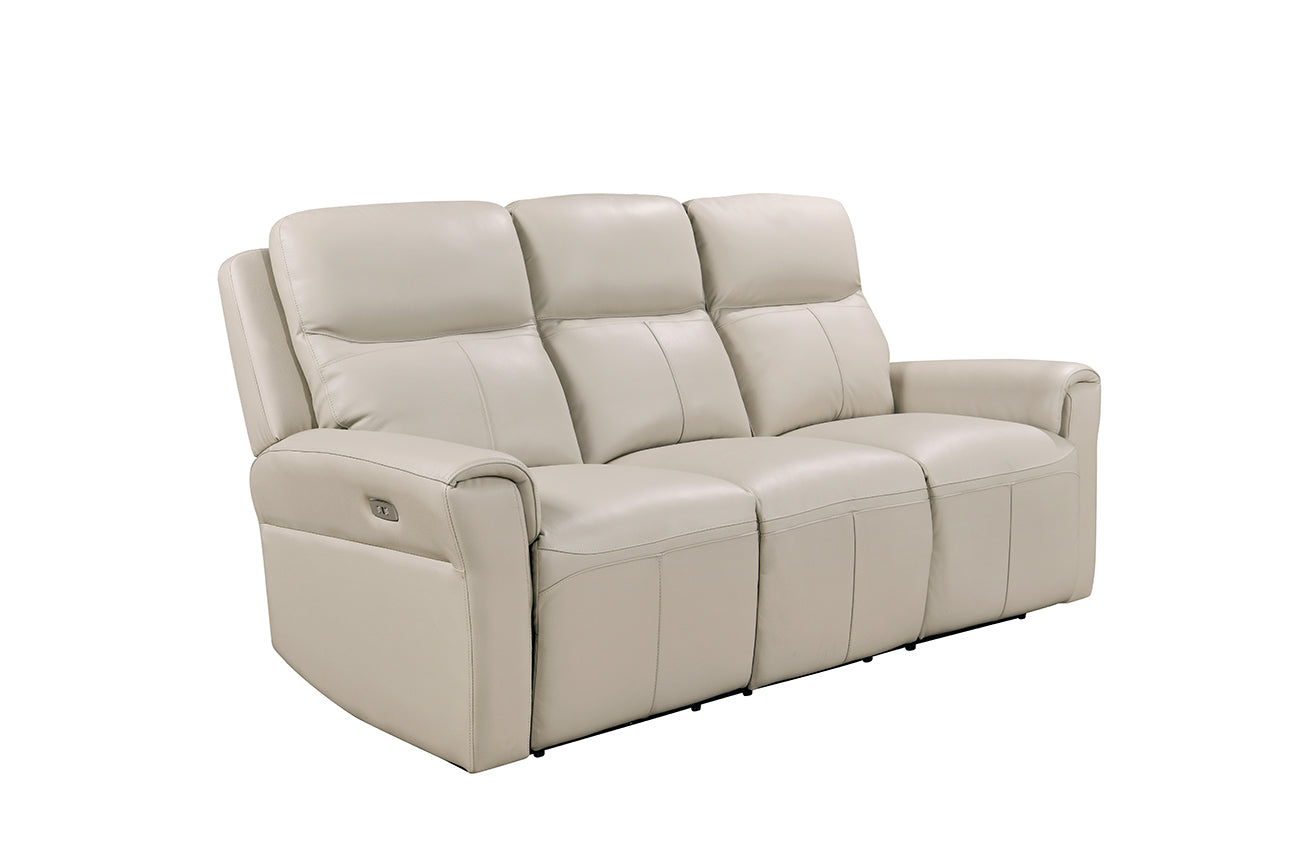 Russo 3 Seat Leather Electric Recliner - Stone