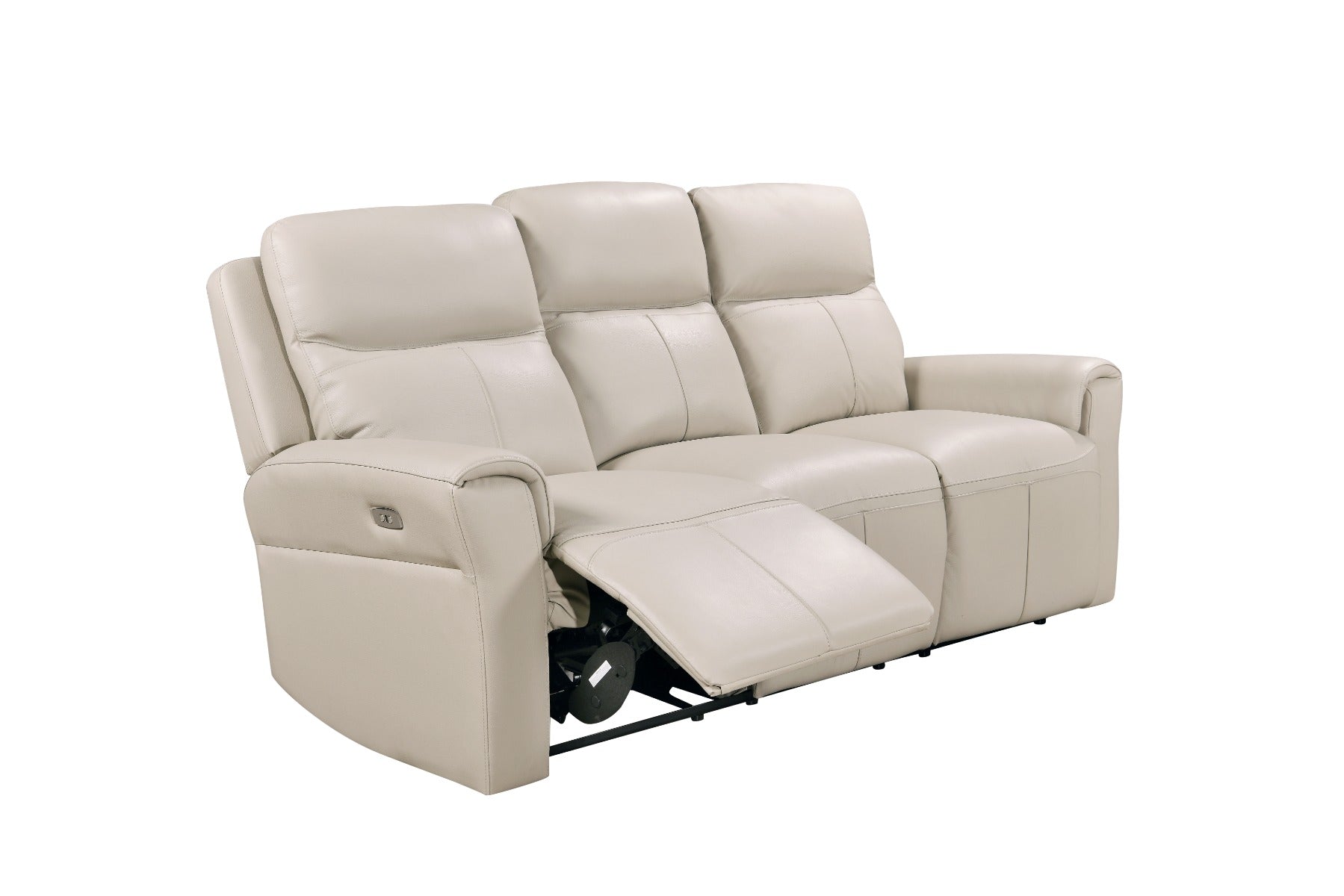 Russo 3 Seat Leather Electric Recliner - Stone