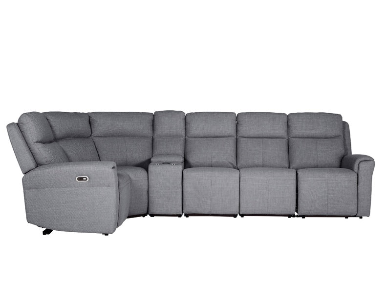Russo Charcoal Corner Sofa With Console