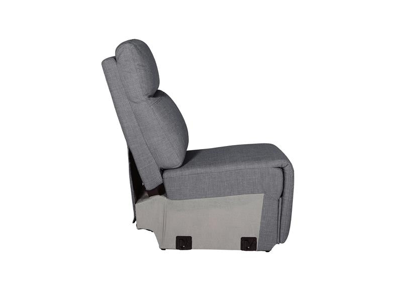 Russo Static Fabric Armless Sectional - Charcoal (Pre-Order Only)