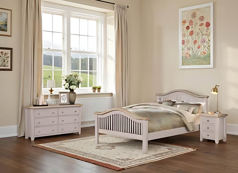 Salou Brushed Oak Wide Six Drawer Chest
