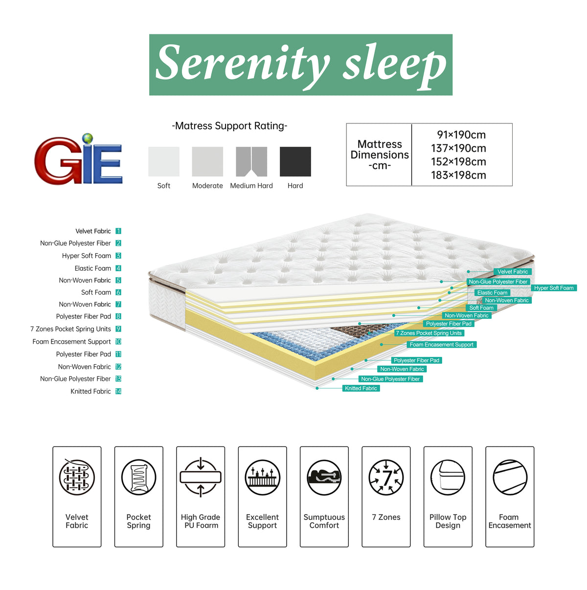 Serenity G06 Plush Velvet Mattress