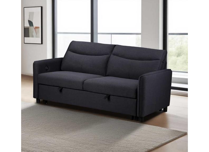 Sheila Grey Fabric Sofa Bed – Modern Compact Pull-Out Sleeper Couch