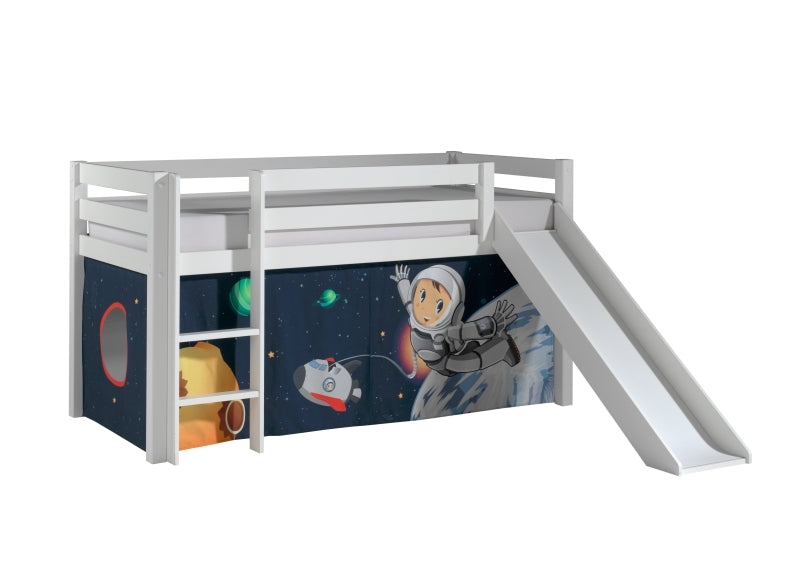 Pino White Mid-Sleeper W/Optional Curtain & Slide