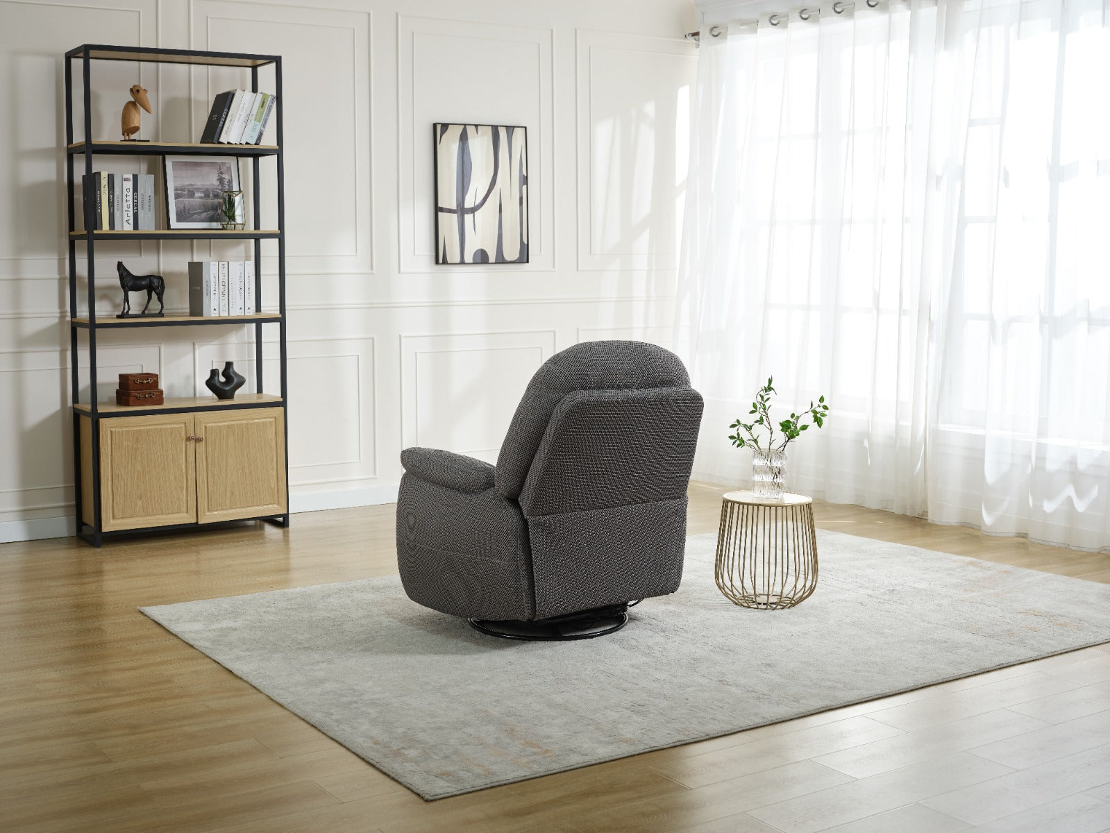 Sienna Reclining Chair with Phone Holder in Grey – Luxurious Comfort with Adjustable Recline | Free Nationwide Delivery by Homeline Furniture