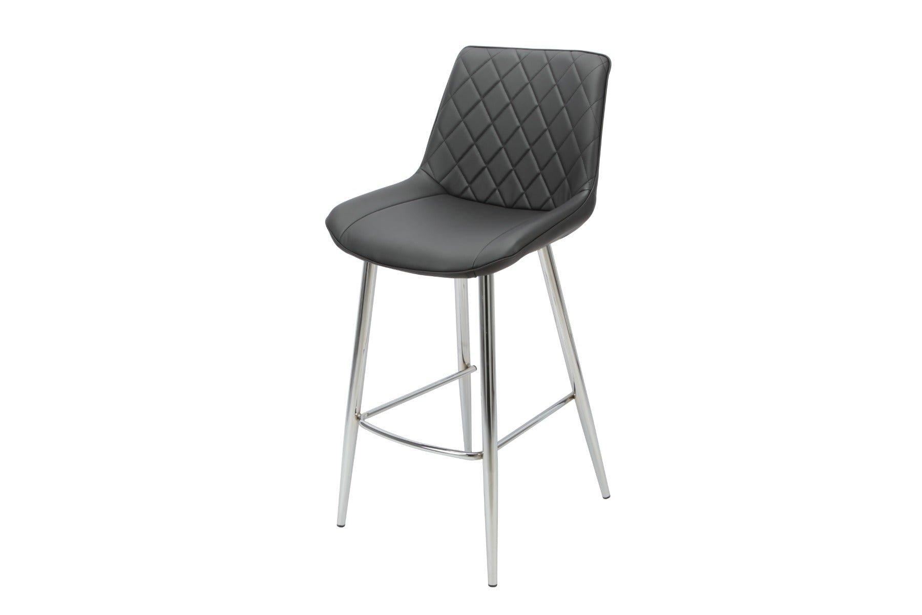 Silvia Bar Stool Black - Chrome Legs