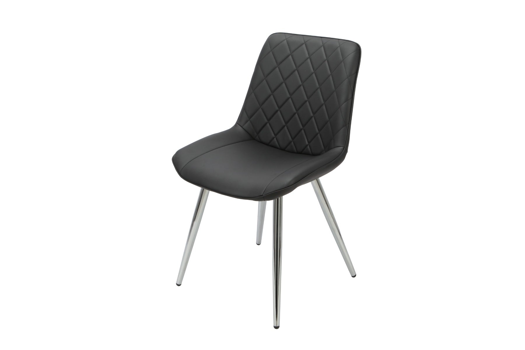 Silvia Dining Chair Black - Chrome Legs