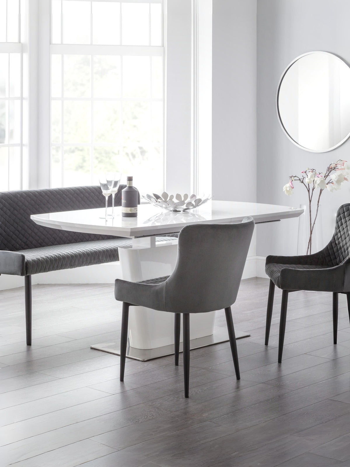 Como High Gloss Extending Table - White (oos)