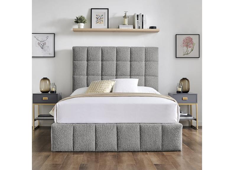 Chambly Grey Fabric Storage Bed - end