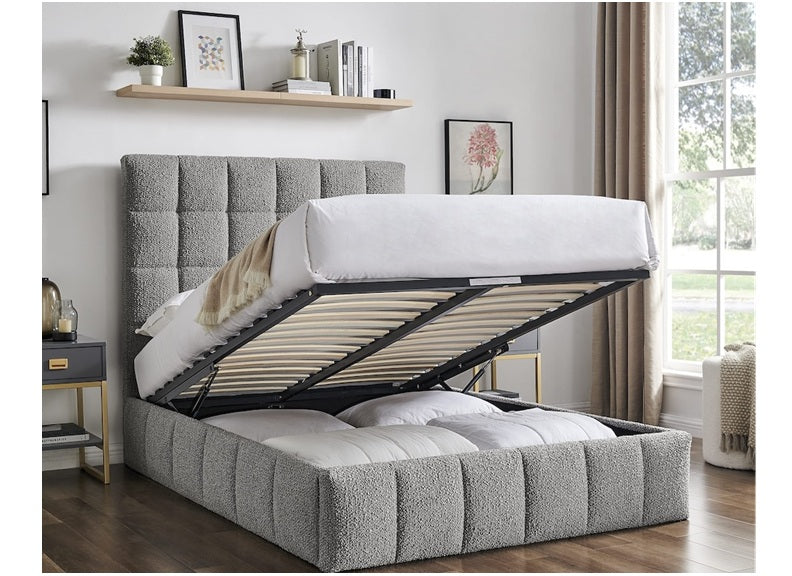 Chambly Grey Fabric Storage Bed - open - room