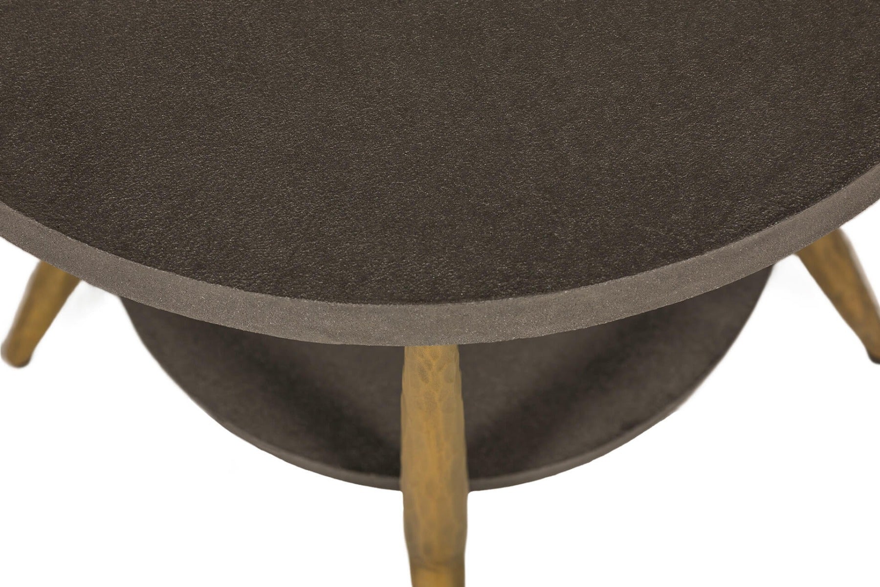 Tabitha Lamp Table in Grey – Industrial Chic Lamp Table with Hammered Metal Legs