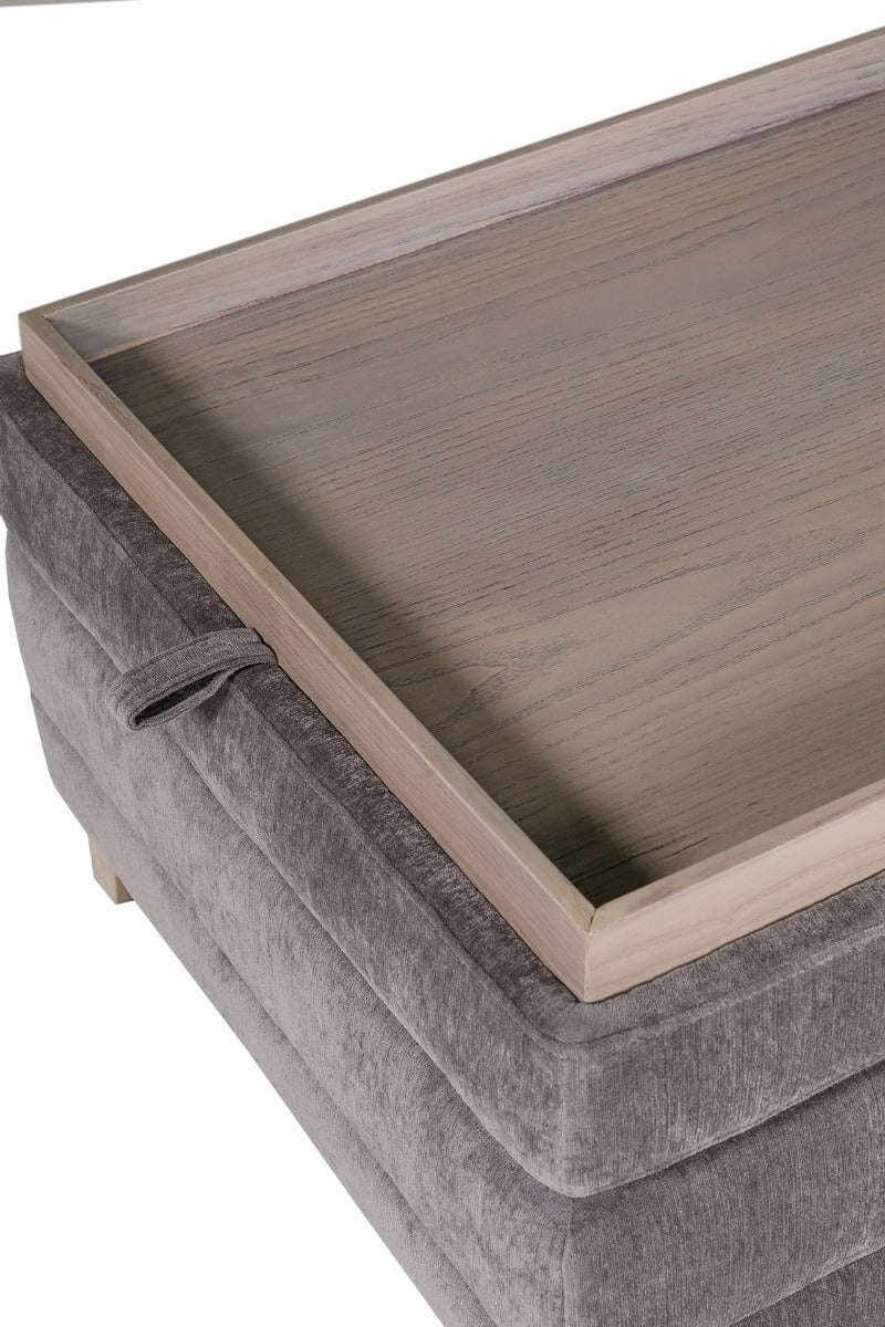 Tate Storage Ottoman- Grey