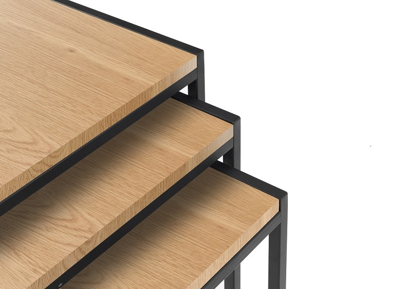 Tribeca Natural Oak Nest Of Tables Detail