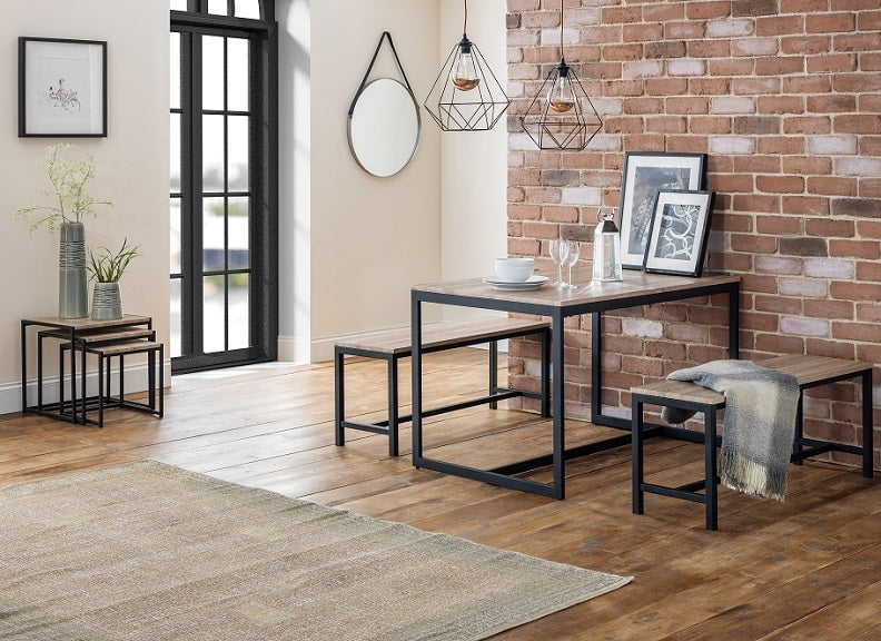 Tribeca Dining Table With Tribeca Benches