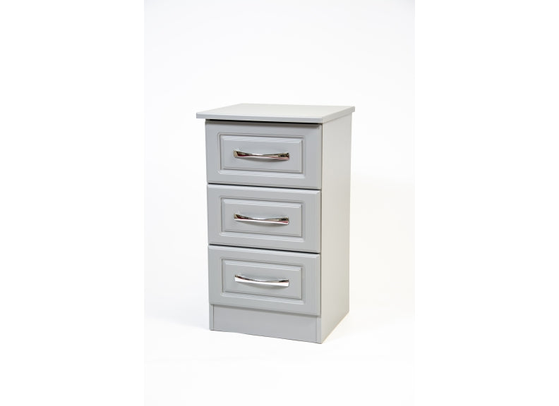Tromso Dove Grey Three Drawer Bedside