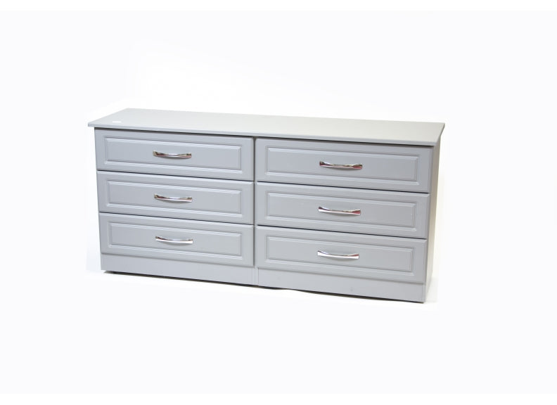 Tromso Dove Grey Six Drawer Wide Chest