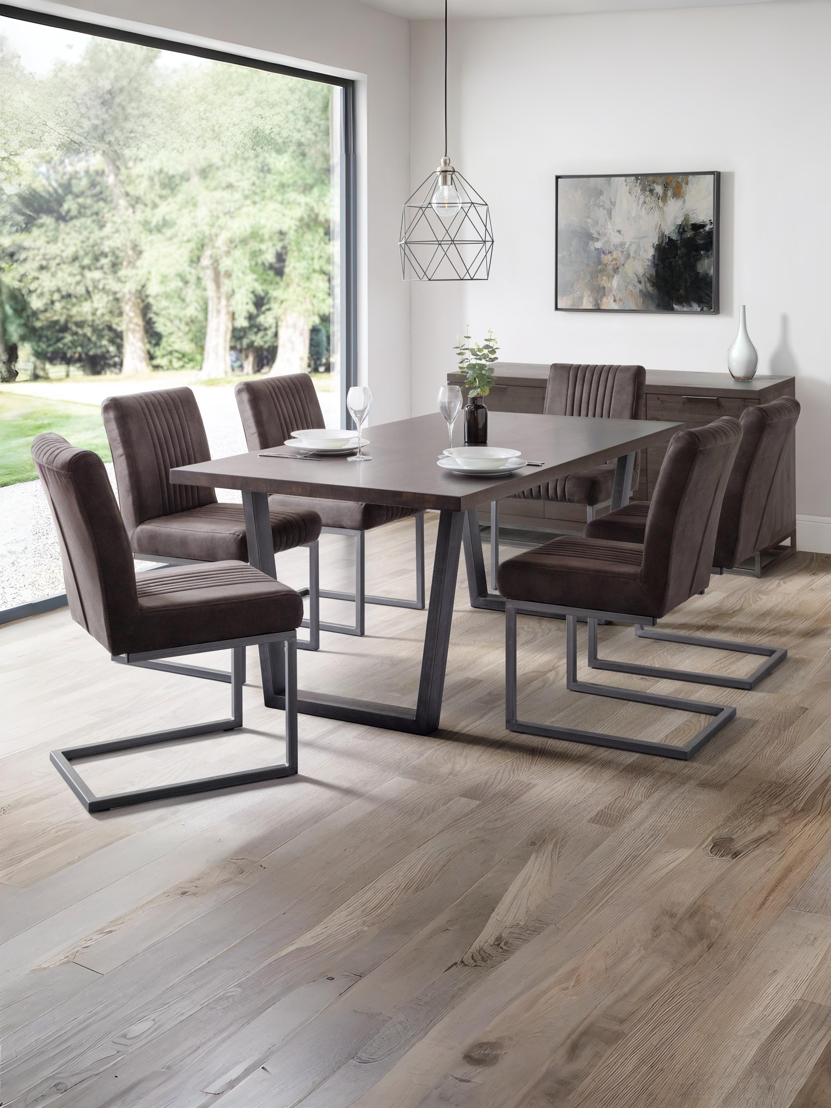 Set Of 2 Brooklyn Dining Chairs - Charcoal Grey