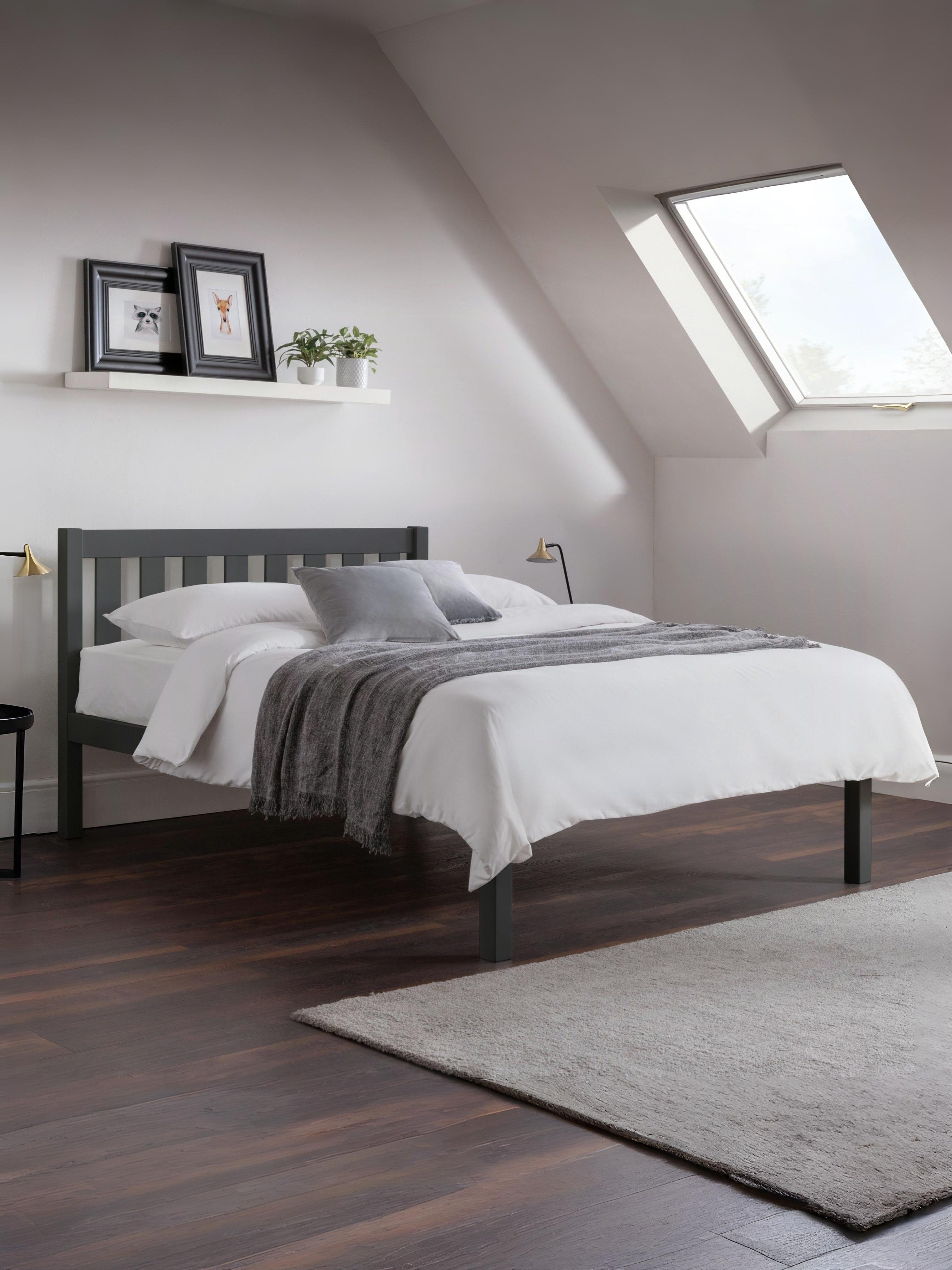 Luna 135cm Double Bed - Anthracite