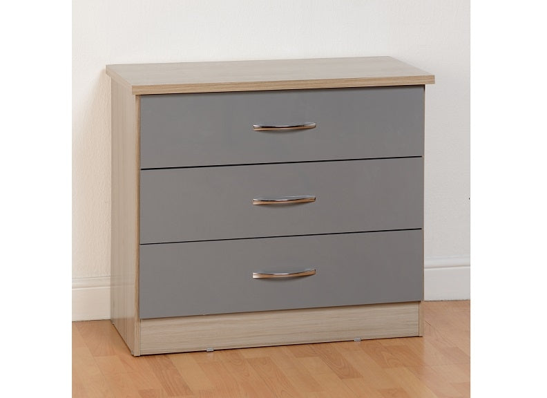 Nevada Grey Three Drawer Chest