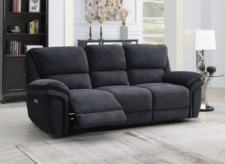 Westbury 3+2+1 Fabric Sofa Suite – Luxurious Dark Blue Reclining Sofa Set