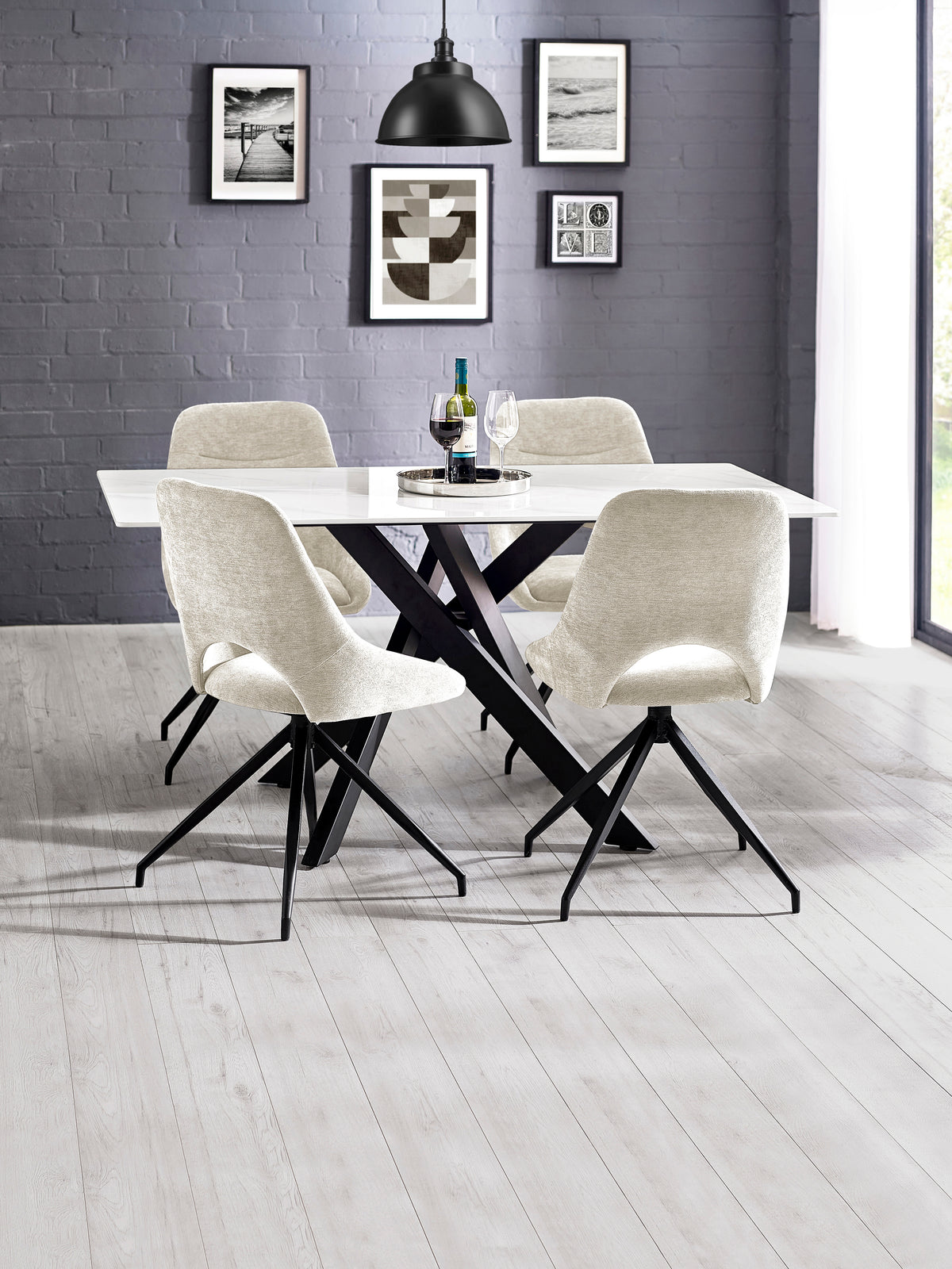 Bradley White Marble Dining Table (oos)