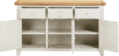 WINDSOR 3 DOOR 3 DRAWER SIDEBOARD - IVORY/OAK