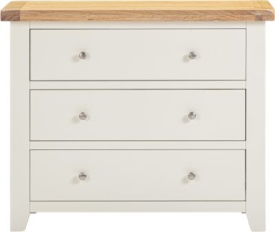 WINDSOR 3 DRAWER CHEST - IVORY/OAK